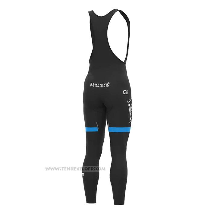 2023 Maillot Cyclisme Bahrain Victorious Rouge Noir Manches Longues et Cuissard
